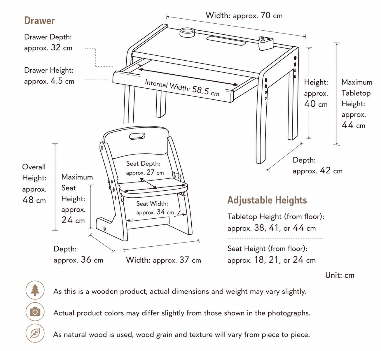 Buono3 kids desk and chair