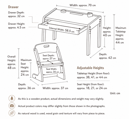 Buono3 kids desk and chair